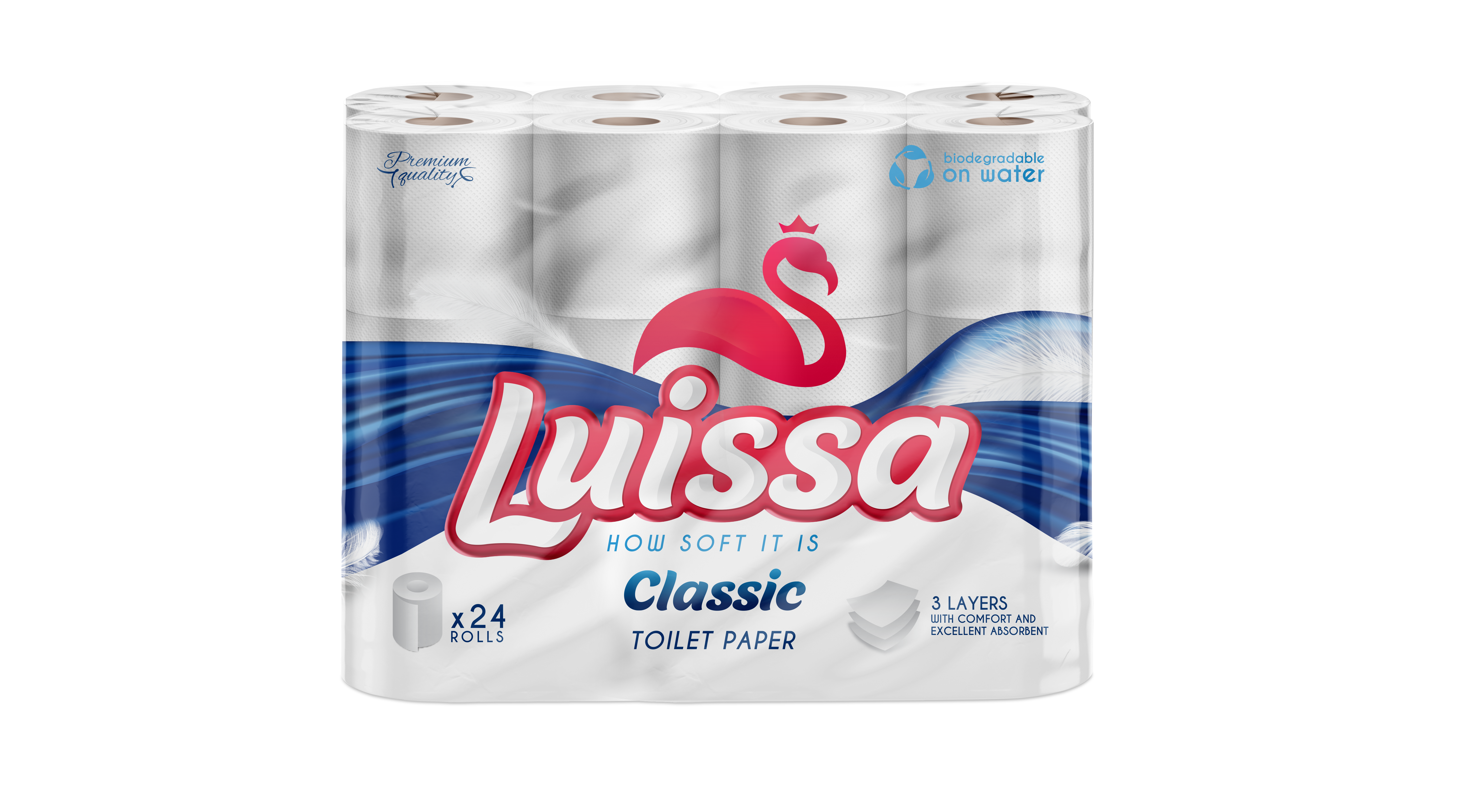 Luissa Classic 1/24 Toilet Paper, 3-PLY,  144 Rolls (6 units of 24)
