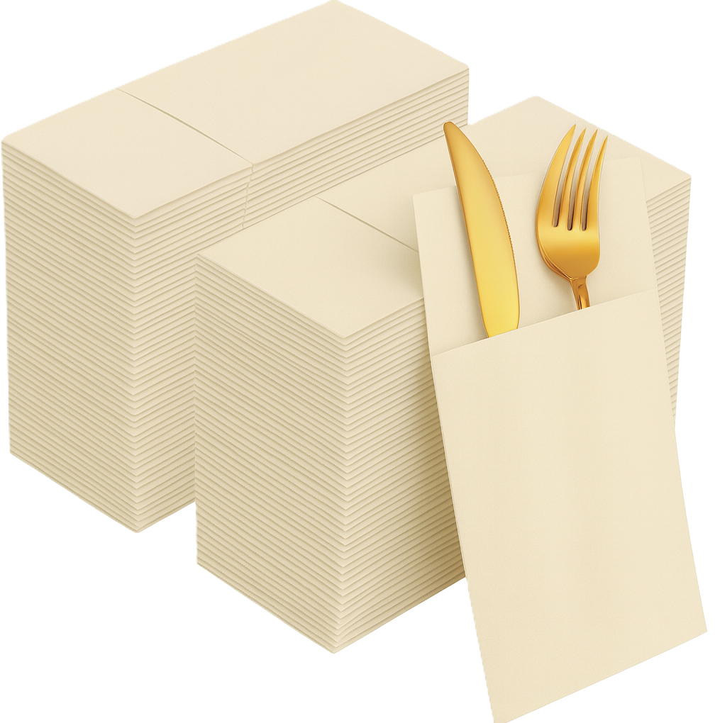 Airlaid salveta Kangaroo šampanj 40×40, 1/8 savijanja, 600 listova u 24 kom (24 pakovanja od po 25)