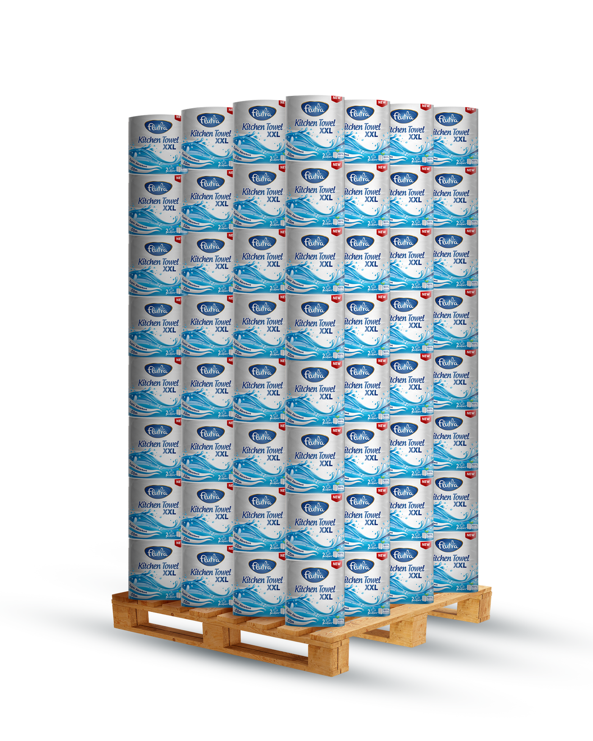 Flutra Küchenpapier XXL 2-lagig, 2100 Blatt in 6 Rollen (6 Einheiten à 1)