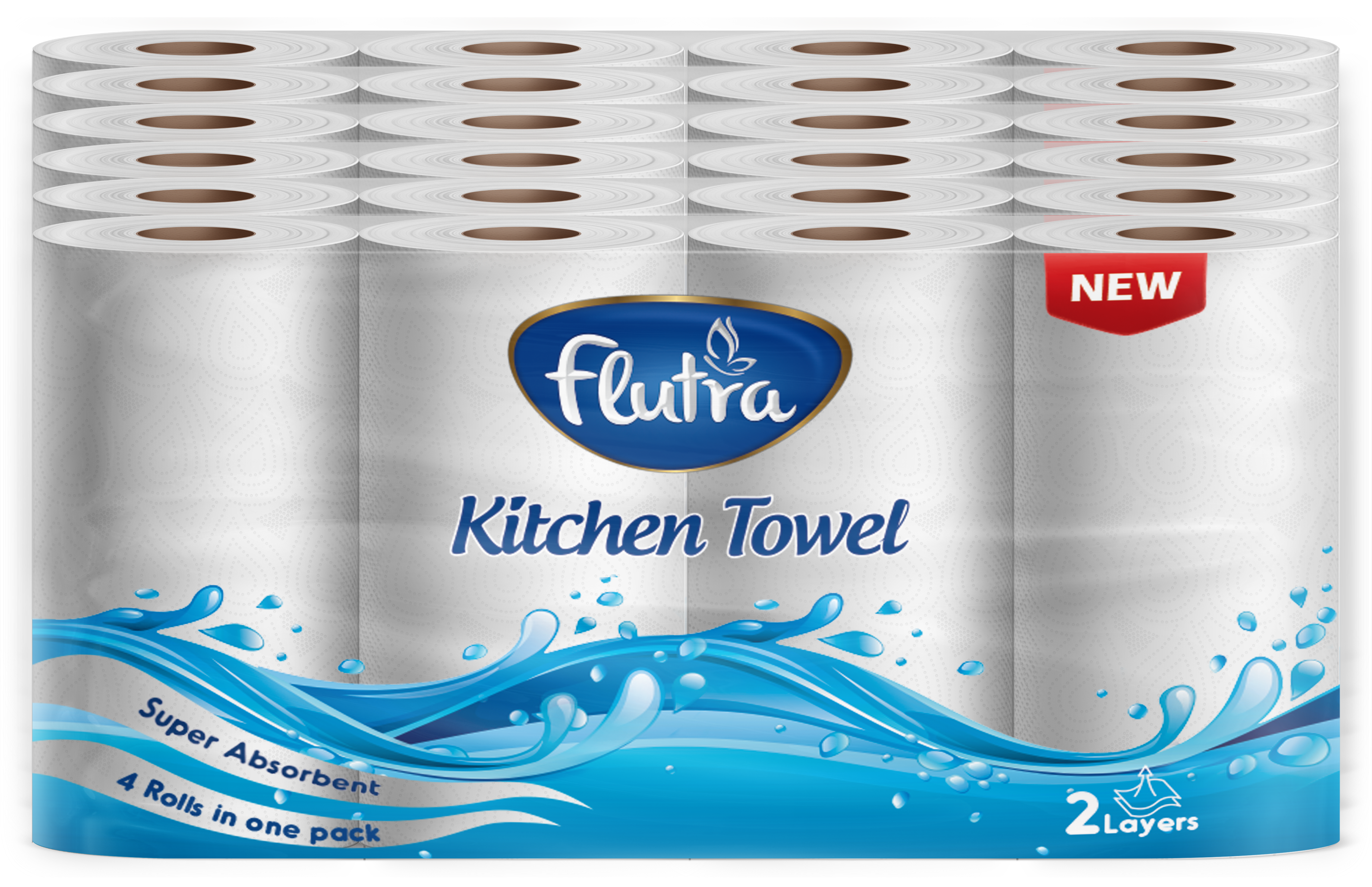 Letër kuzhine Flutra 2-shtresore, 1/4, 2040 fletë në 24 rollne (6 njësi nga 4)