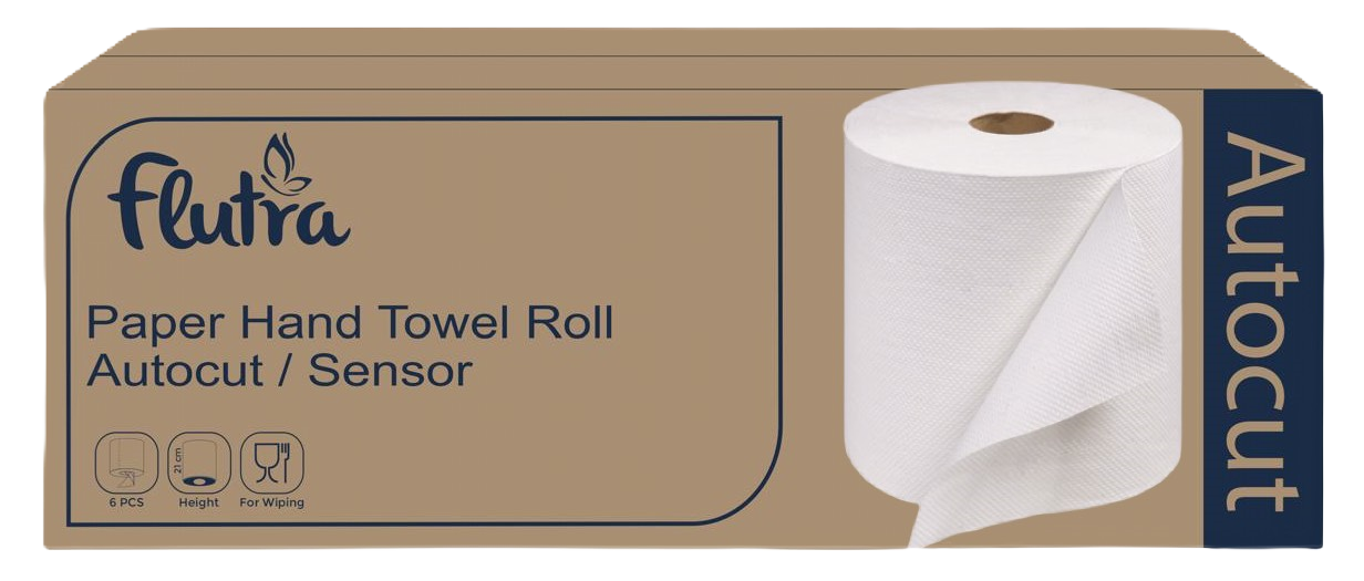 Flutra Essuie-mains en papier Autocut avec capteur, 2 plis, (6 rouleaux x 120 m), Cellulose (100744)