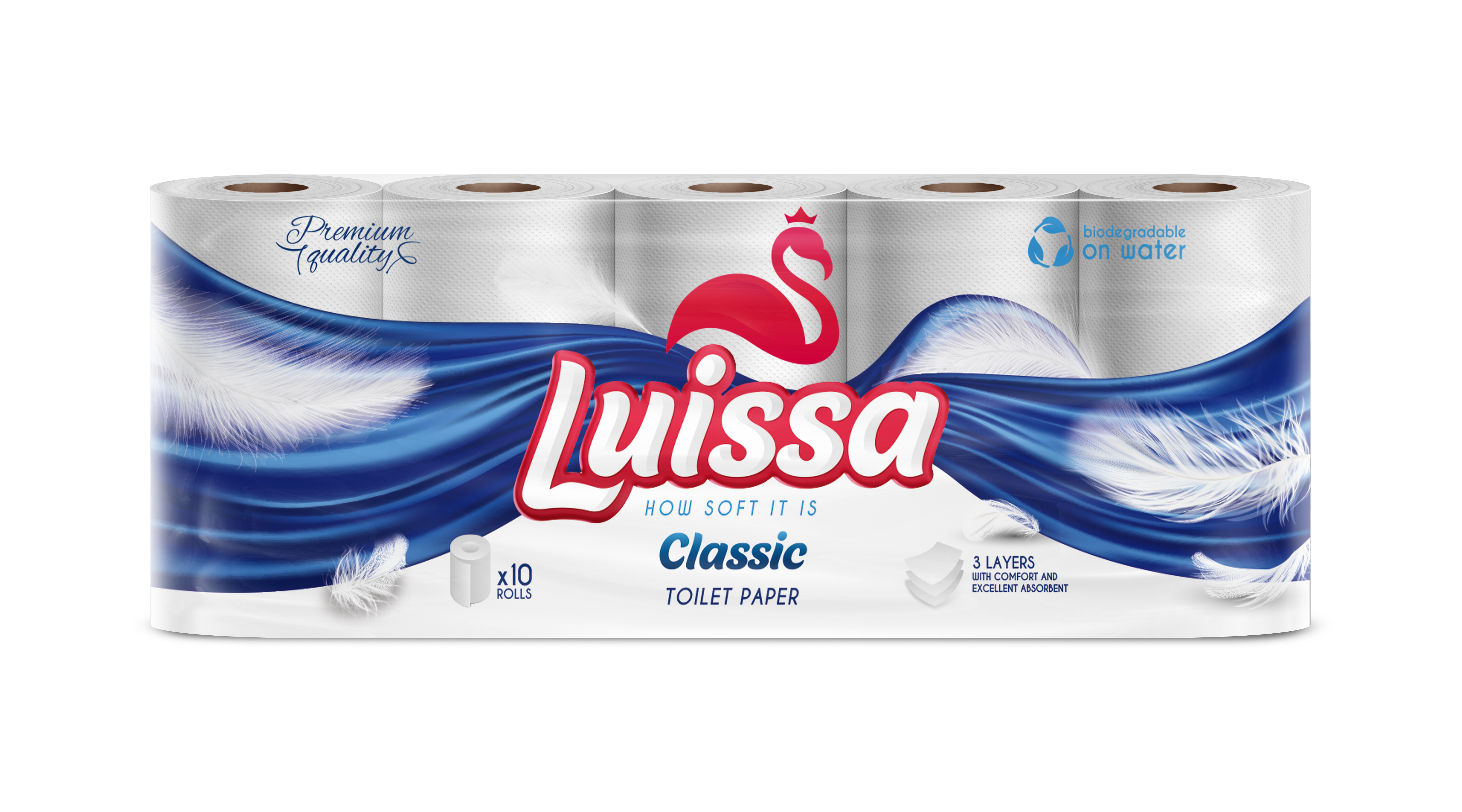 Luissa Classic Toilet Paper, 3-PLY, 60 Rolls (6 units of 10)