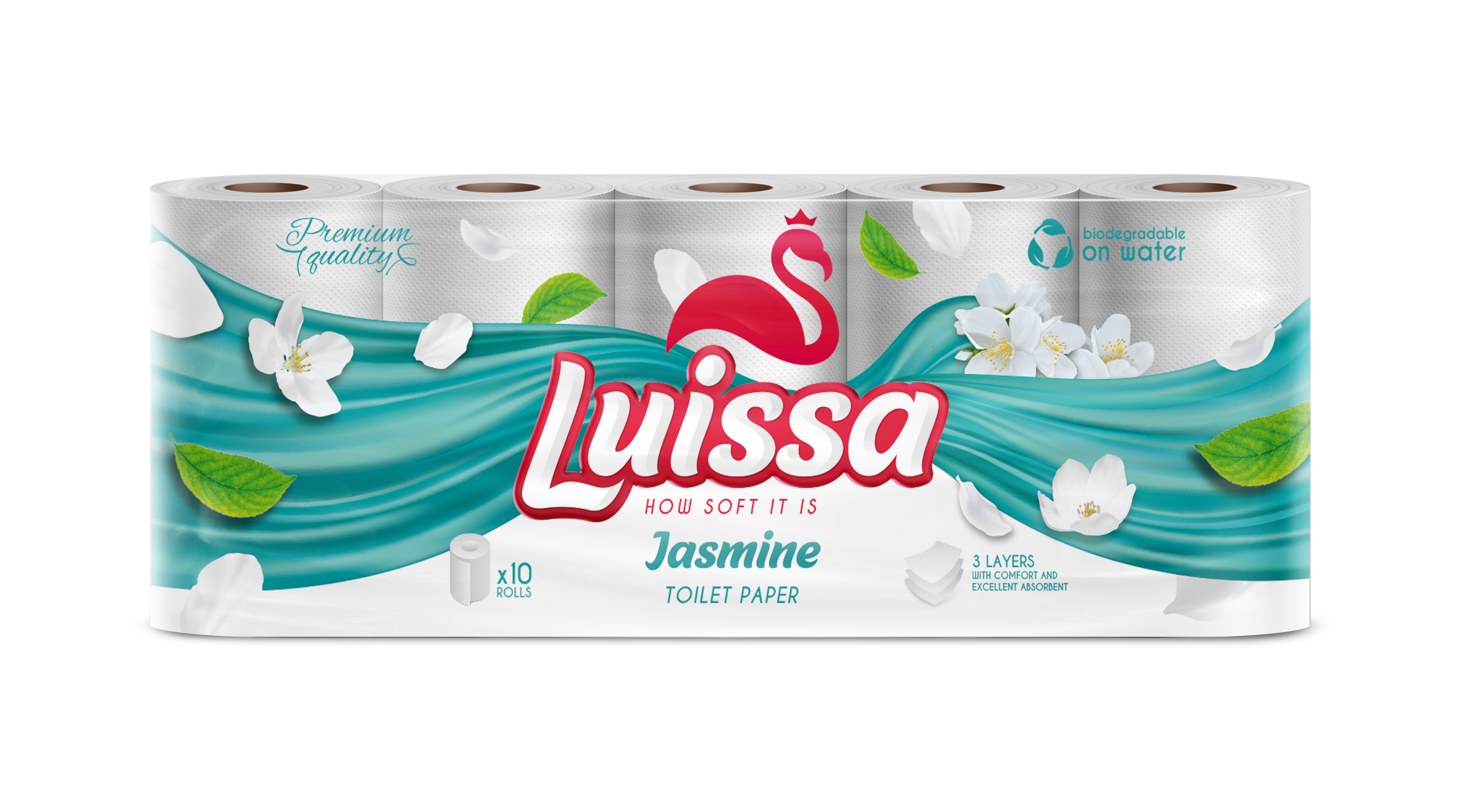 Luissa Jasmine Toilet Paper, 3-PLY, 60 Rolls (6 units of 10)