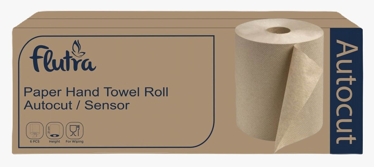 Flutra-Papierhandtücher, Autocut-Sensor, 120 m, 6 Rollen pro Packung, Recycled (100750)