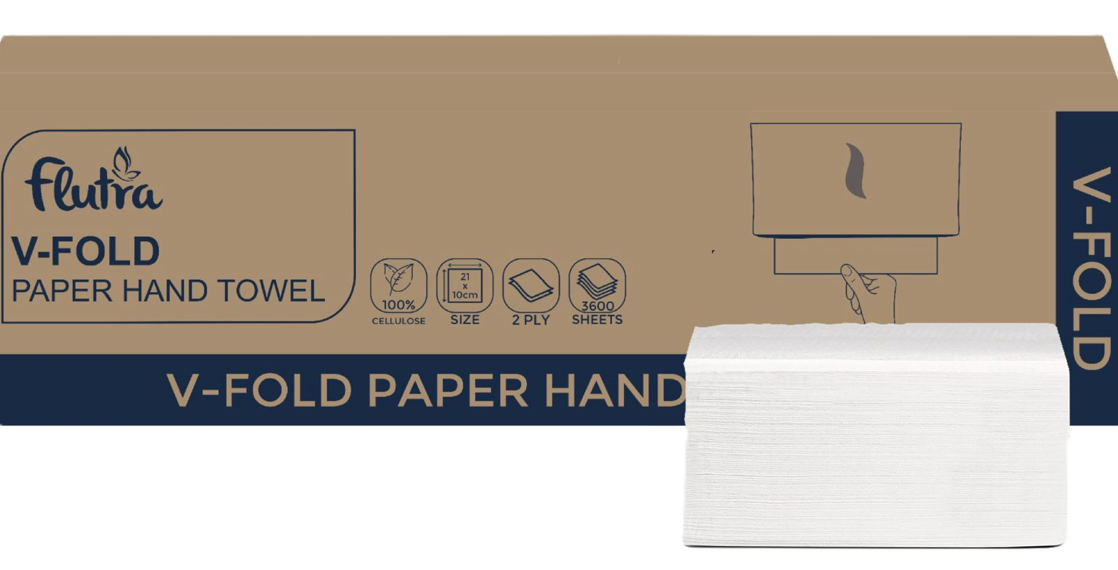 Essuie Mains Flutra Multi C, V, Z-Fold – 2 Épaisseurs 3000 Feuilles 15x200, Cellulose (100660)