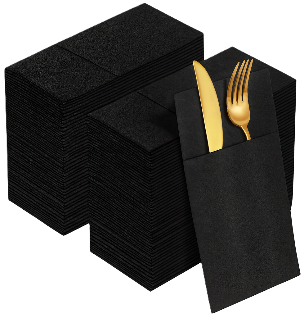 Airlaid salveta Kangaroo crna 40×40, 1/8 savijanja, 600 listova u 24 kom (24 pakovanja od po 25)