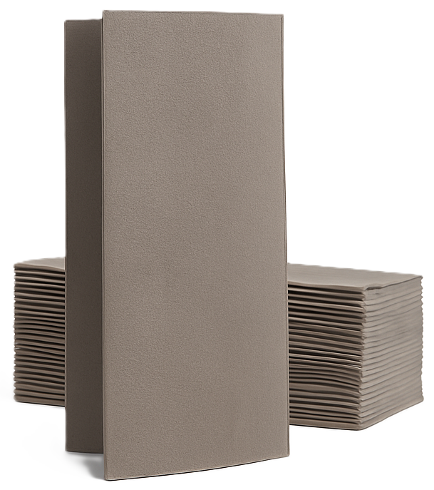 Airlaid Serviettenbuch Faltung Grau Schoko 40x40, 600 Blatt (100711)