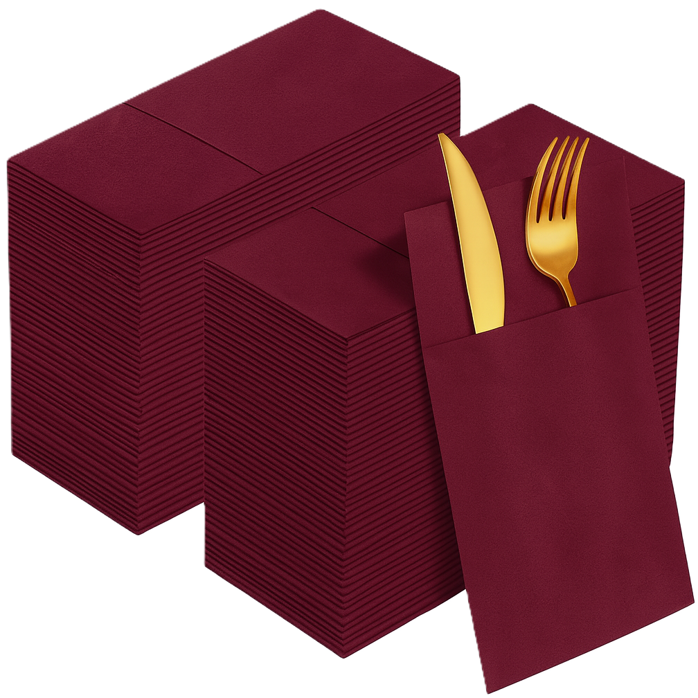 Airlaid salveta Kangaroo bordo 40×40, 1/8 savijanja, 600 listova u 24 kom (24 pakovanja od po 25)