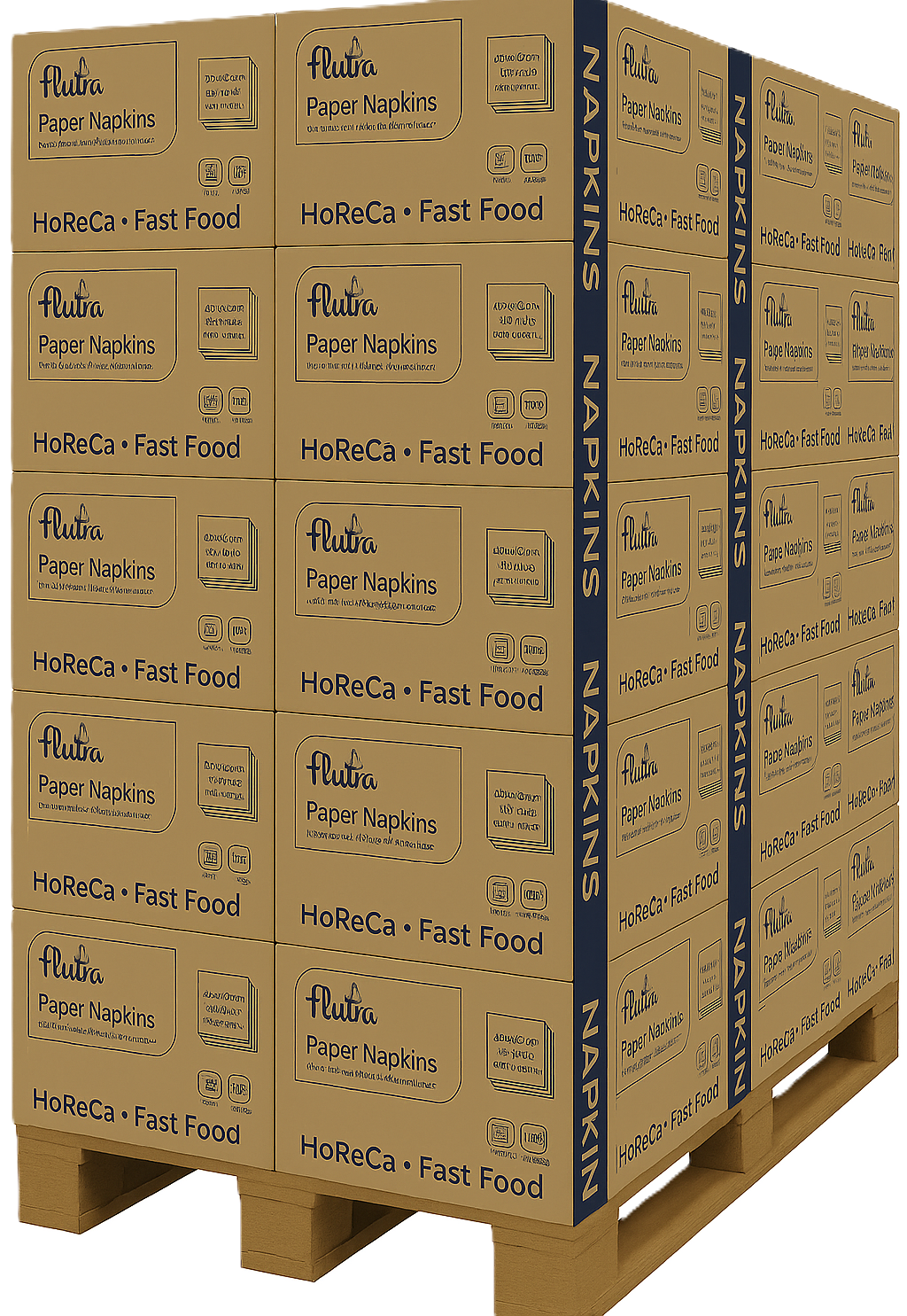 Flutra Bookfold 1/8 Serviette 40x40 – 2-lagig, 2240 Stück Zellulose