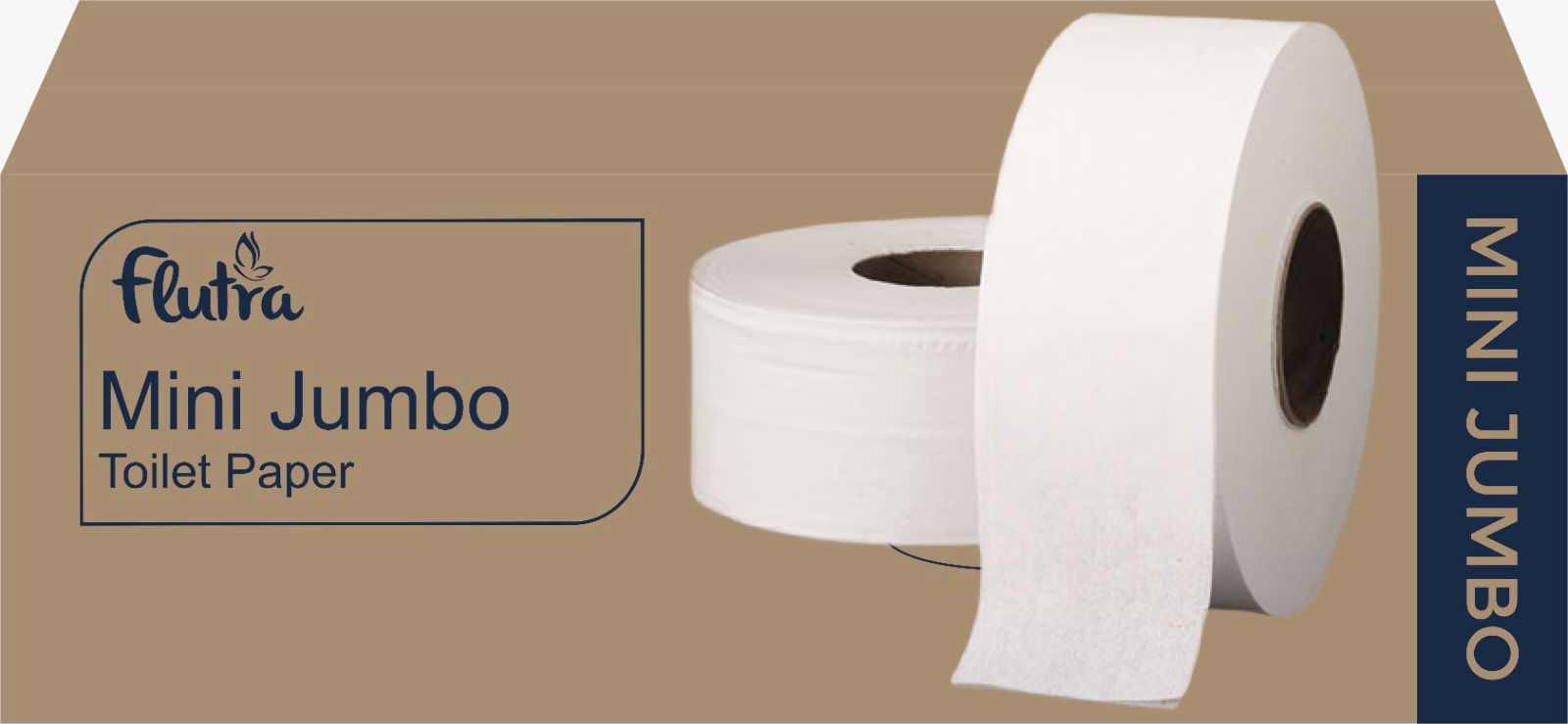 Flutra Mini Jumbo Toilettenpapier – 2-lagig, 12 Stück x 80 m Zellulose (100663)
