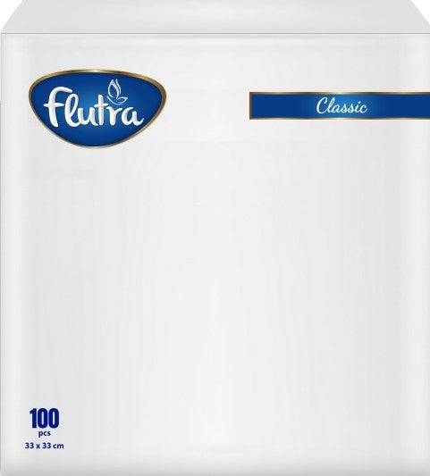 Flutra Classic Napkin 33x33, 100pcs. 1-PLY, 2000 Sheets in 20pcs (20 units of 100)