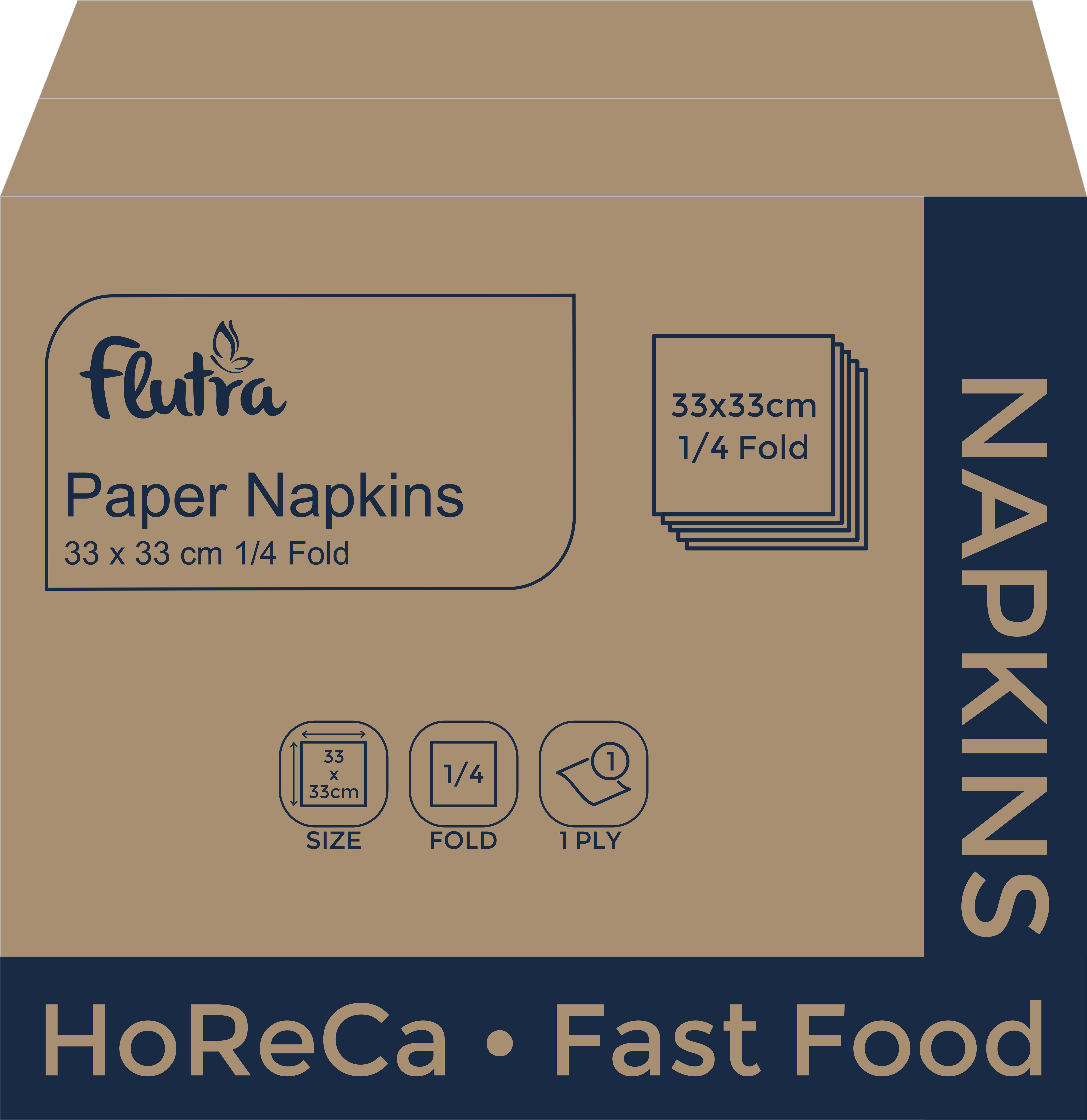 Flutra Serviette 33x33, 1-Lagig, 1/8 - 4000 Stück, Zellulose (100559)