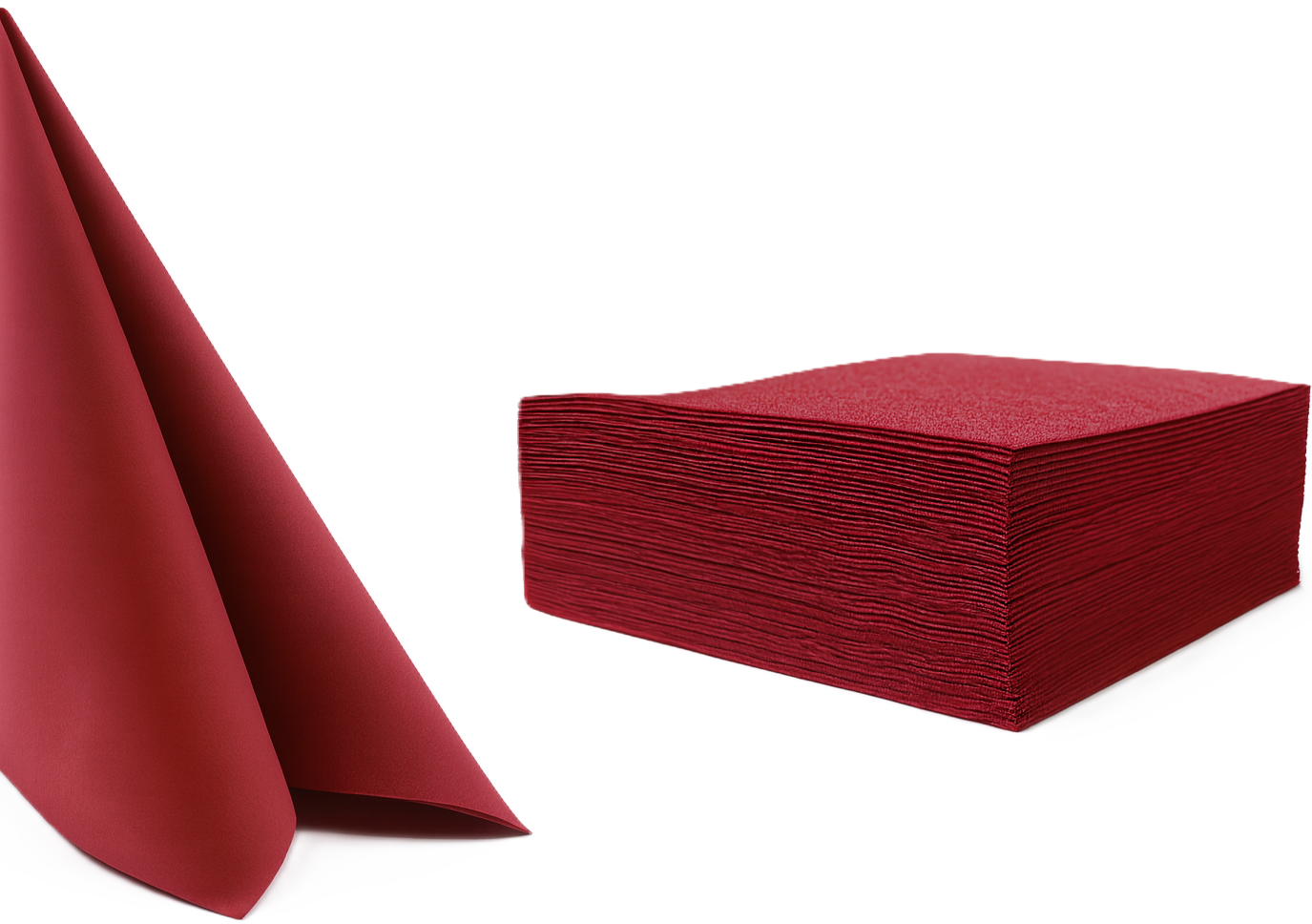 Airlaid Servietten 40x40 Bordeaux 1/4 Falz, 600 Blatt (100707)