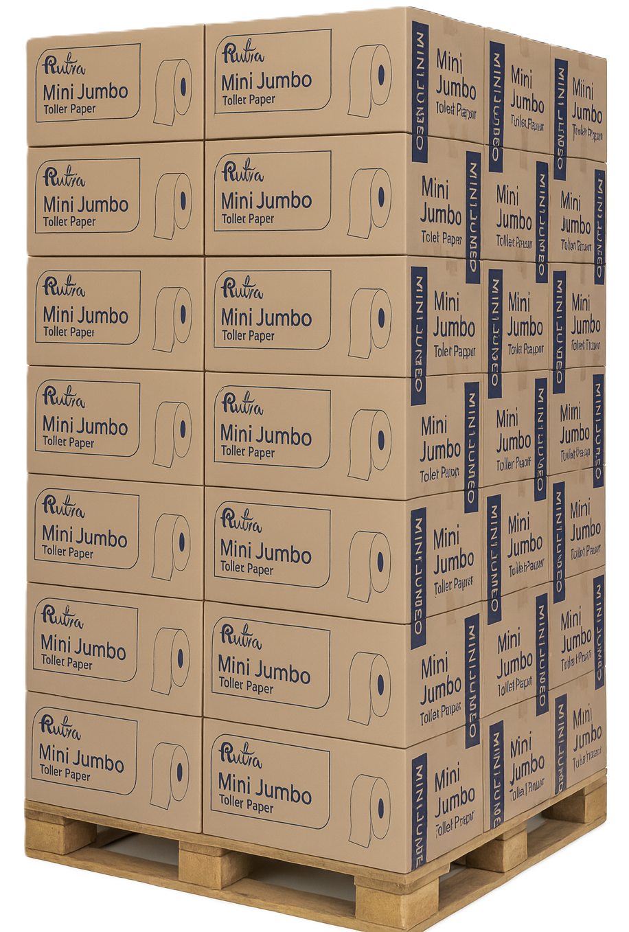 Flutra Mini Jumbo Toilettenpapier – 2-lagig, 12 Stück x 80 m Zellulose (100663)
