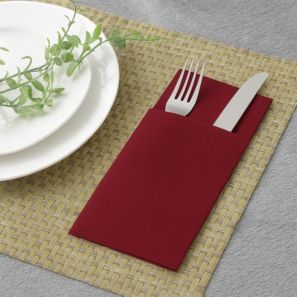 Airlaid salveta Kangaroo bordo 40×40, 1/8 savijanja, 600 listova u 24 kom (24 pakovanja od po 25)