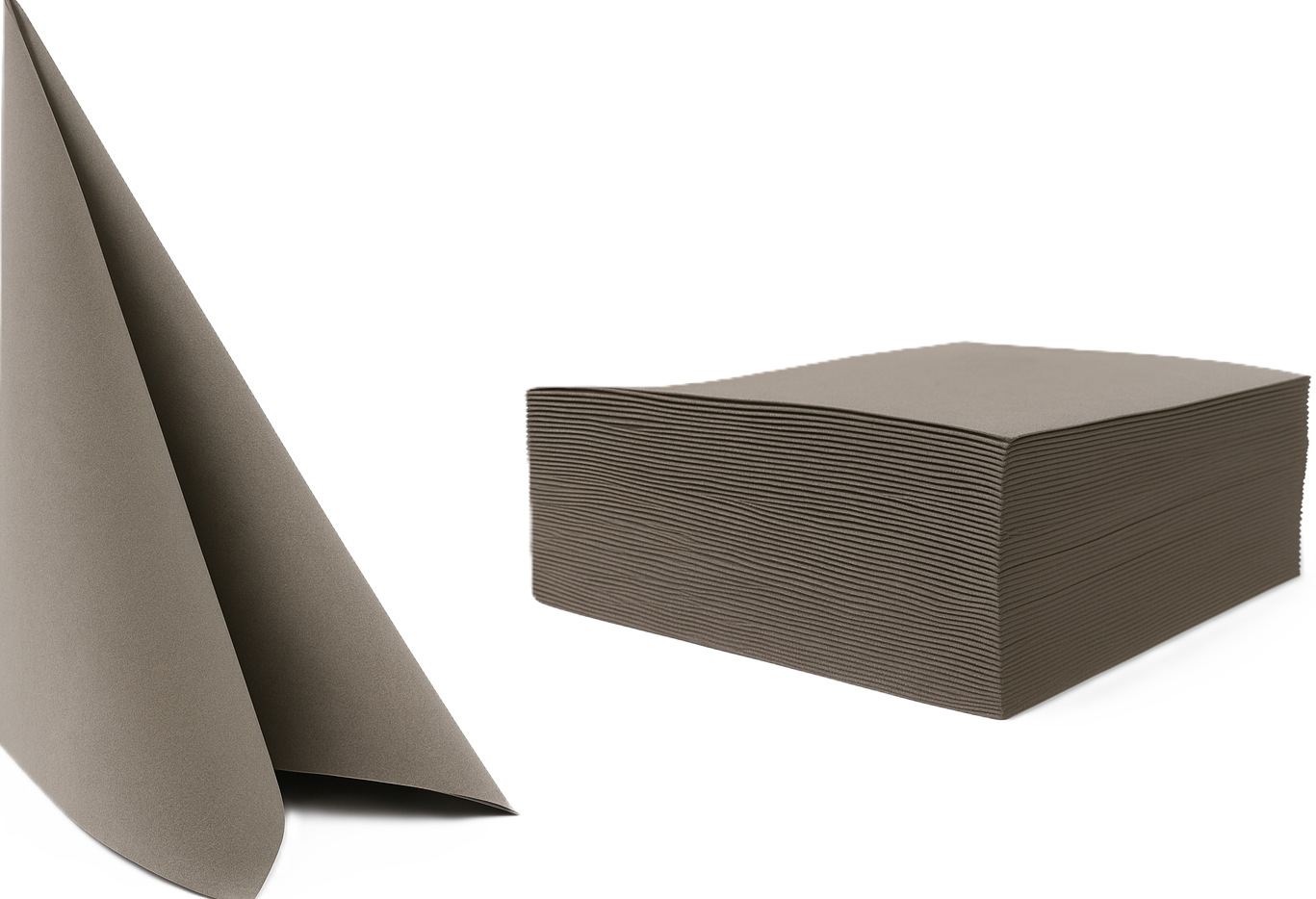 Airlaid Servietten 40x40 Grau Schoko 1/4 Falz, 600 Blatt (100702)