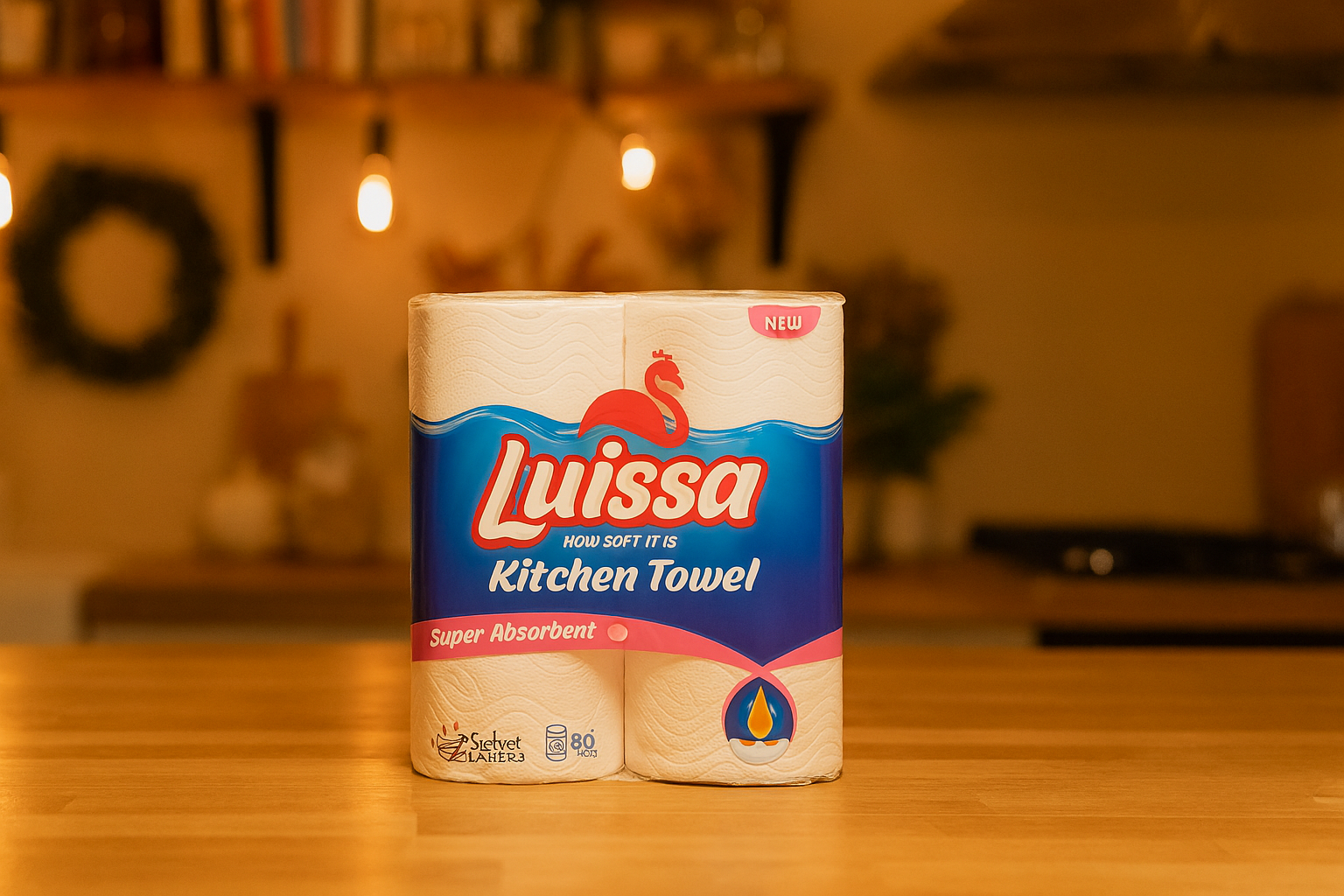Luissa 1x2 Kitchen Towel 3-PLY, 24 rolls, (12 units of 2)