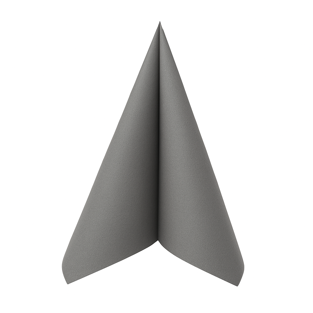 Airlaid-Servietten 40x40 Grau 1/4-Falz, 600 Blatt in 24 Stück (24 Einheiten à 25)
