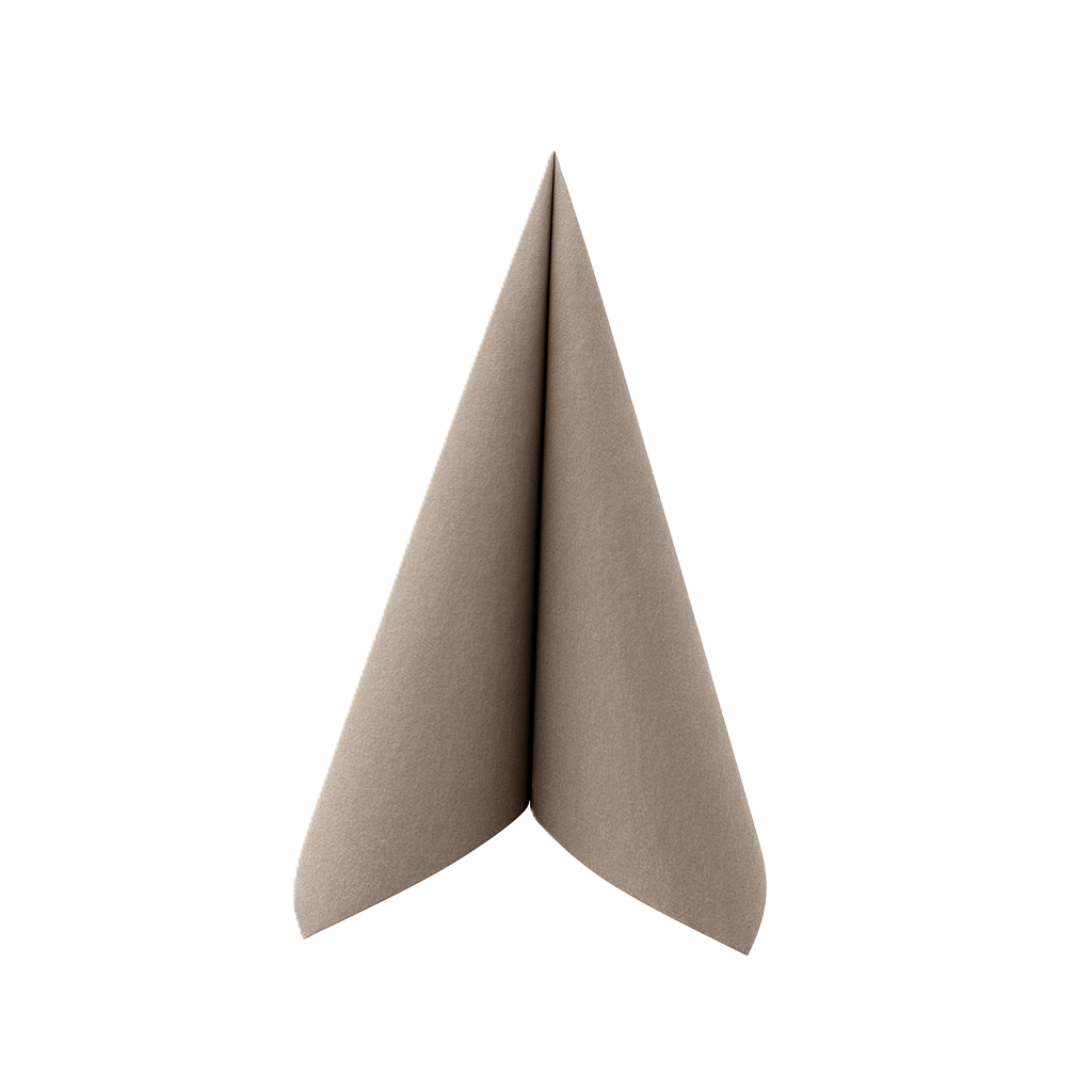 Airlaid salveta 40×40 bež‑siva, 1/4 savijanja, 600 listova u 12 kom (12 pakovanja od po 50)