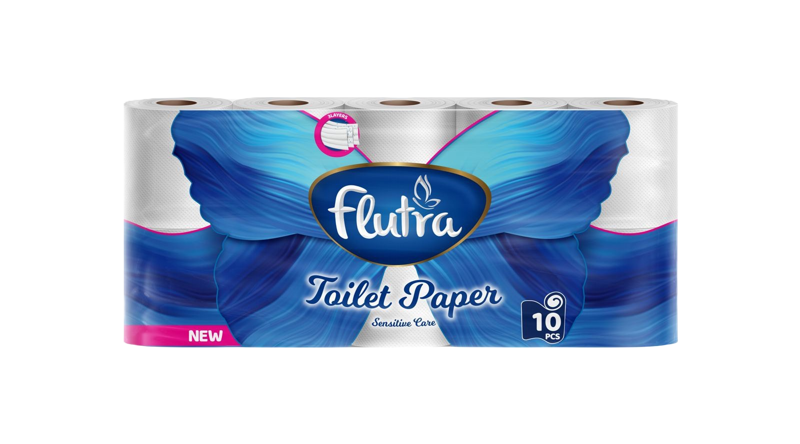 Flutra Toilet Paper Sensitive 2-PLY 1/10 - 8+2, 4900 Sheets in 70 Rolls (7 Units of 10)