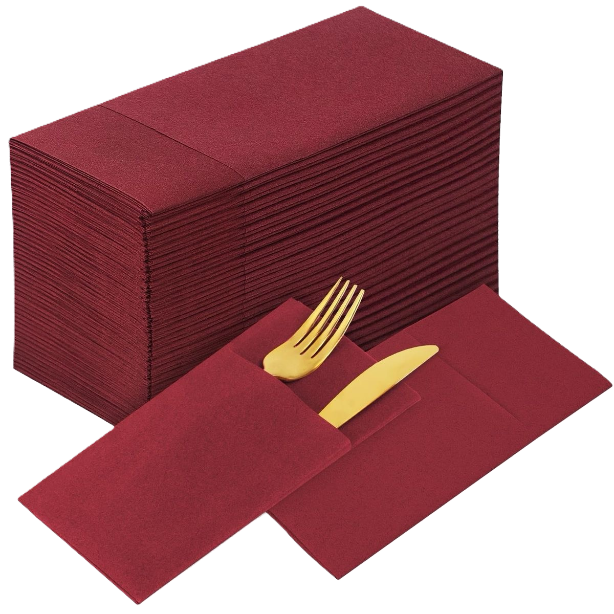 Airlaid-Servietten Känguru Bordeaux 40x40 1/8 Falz, 600 Blatt 24 Stück (24 Einheiten à 25 Stück)