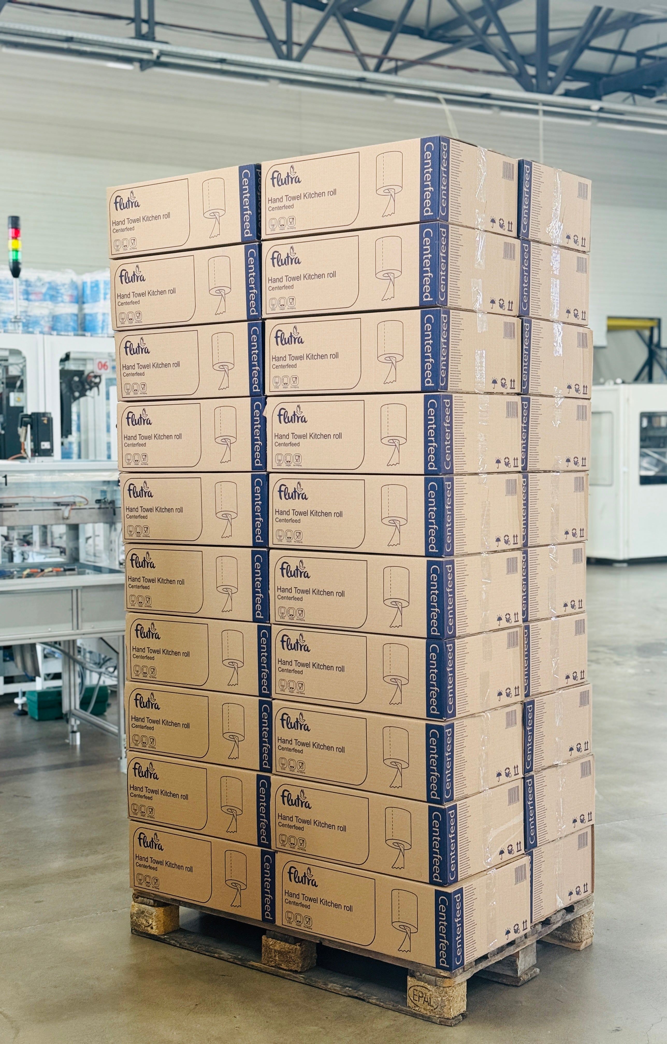 Peshqir letre për duar Flutra Centerfeed 2-PLY 120m, 6 rrotulla për pako, 100% celulozë.