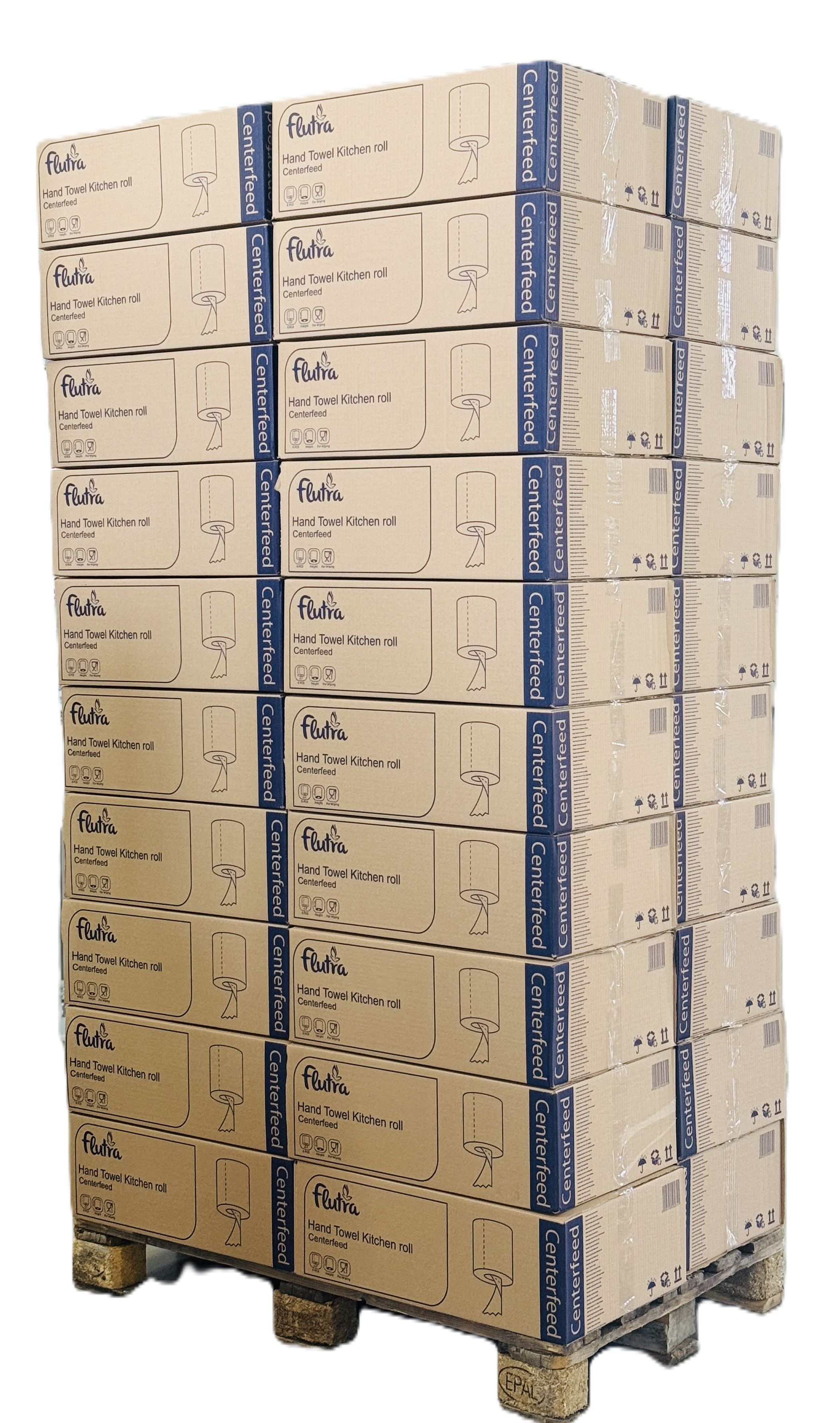 Flutra Papierhandtücher, Centerfeed, 2-lagig, 120 m, 6 Rollen pro Packung, Recycled (100749)