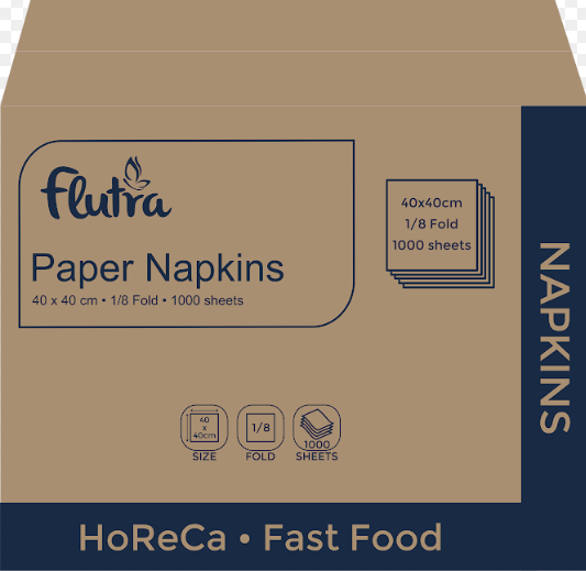 Flutra Bookfold 1/8 Serviette 40x40 – 2-lagig, 2240 Stück Zellulose