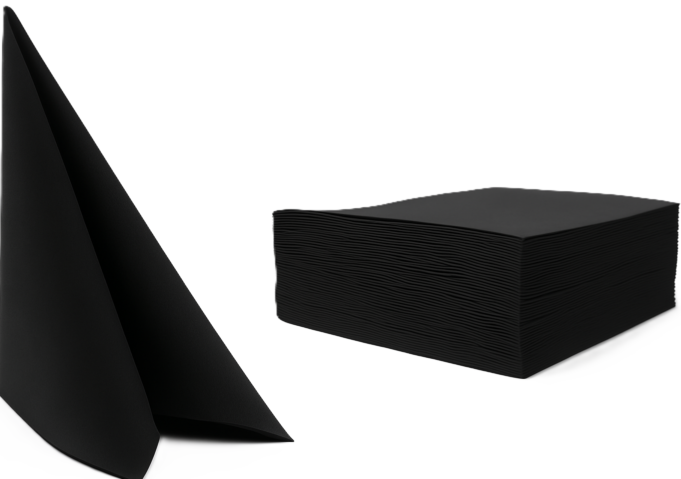 Airlaid salveta 40×40 crna, 1/4 savijanja, 600 listova u 12 kom (12 pakovanja od po 50)