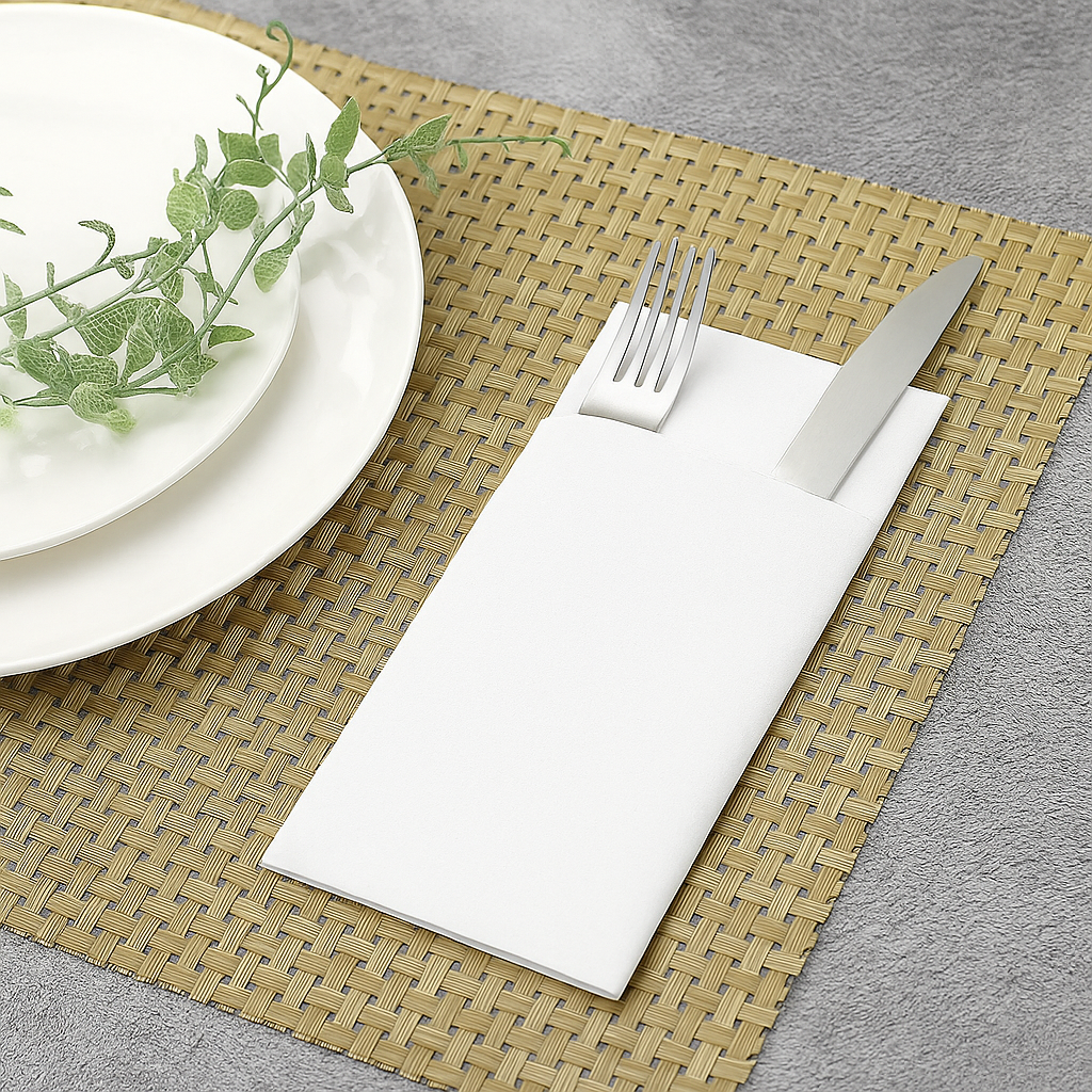 Airlaid Napkin Kangaroo White 40x40, 600 Sheets