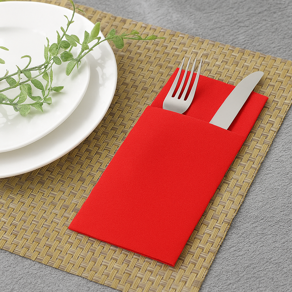 Airlaid Serviette Känguru Flammenrot 40x40, 600 Blatt (100708)