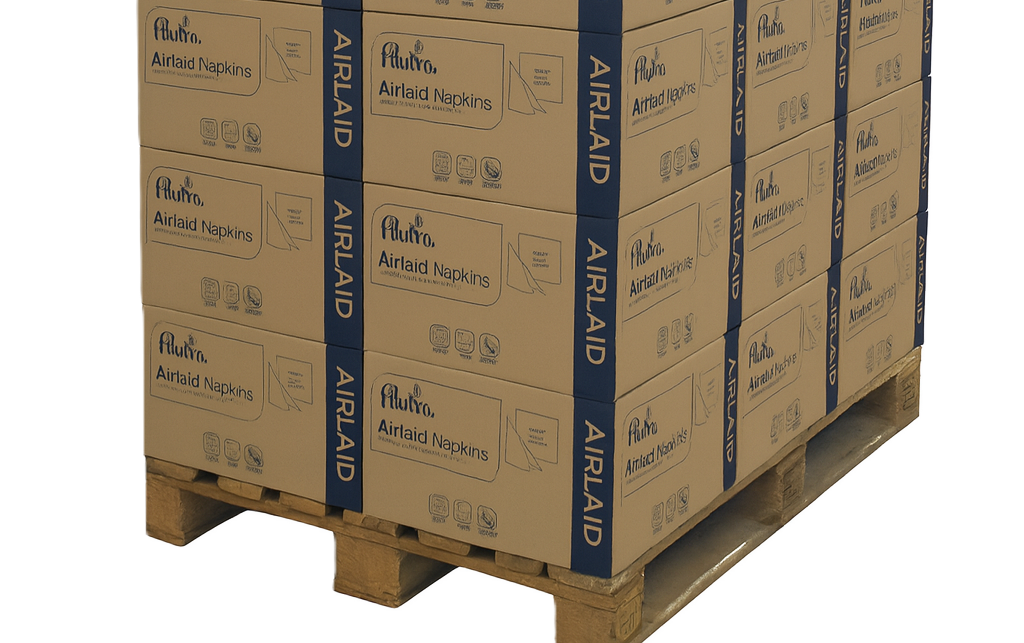 Airlaid salveta 40×40 bež‑siva, 1/4 savijanja, 600 listova u 12 kom (12 pakovanja od po 50)