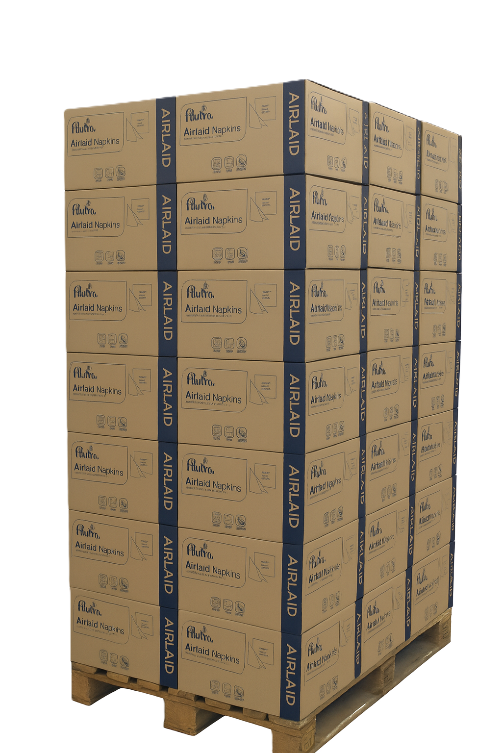 Airlaid salveta 40×40 bela, 1/4 savijanja, 600 listova u 24 kom (12 pakovanja od po 50)