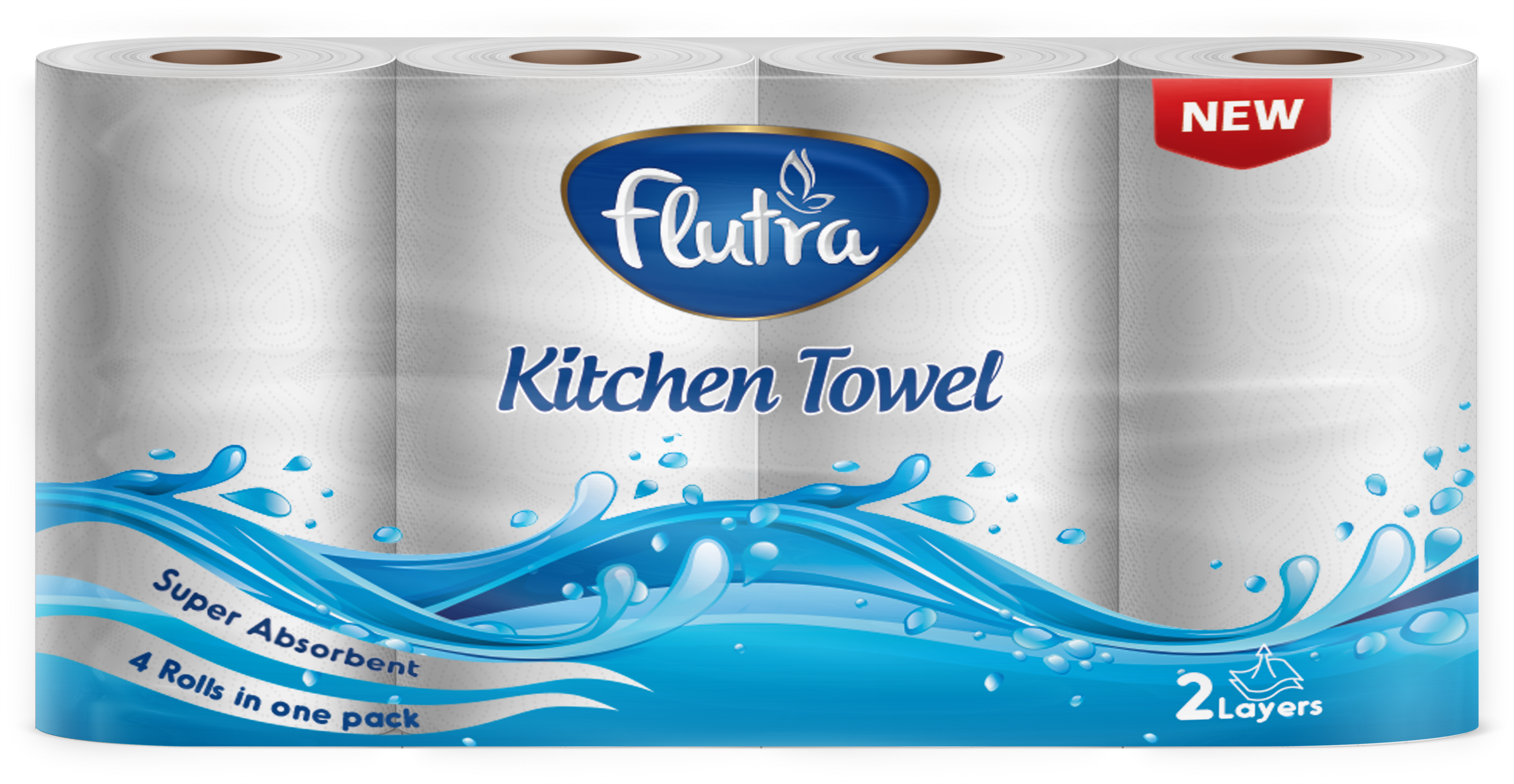 Flutra Kitchen Paper Towel 2-Ply, 1/4 2040 Sheets in 24 Rolls (6 units of 4)